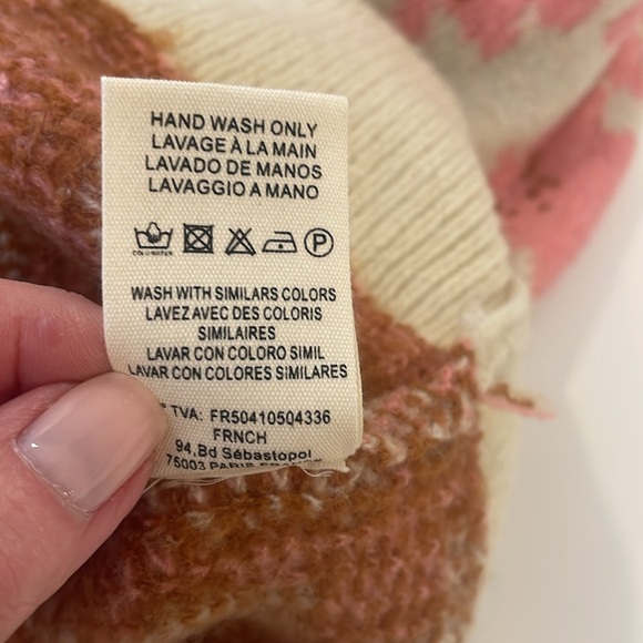 FRNCH Paris pink floral sweater size S/M - Picture 5 of 9